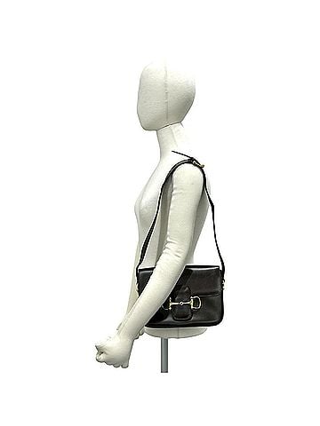 Céline CELINE Vintage Horsebit Logo Hardware Calf Leather Semi-One Shoulder Bag Brown 30446 (view 2)