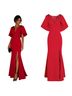 MARCHESA notte 87% Polyester 13% Spandex 100% Polyester Solid Red Cocktail Dress Size 4 - photo 1