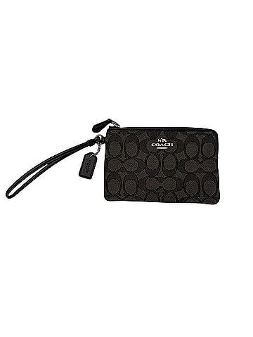 Coach Signature Jacquard Zip Wristlet Makeup Bag (view 1)
