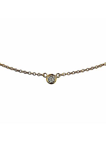 Tiffany & Co. TIFFANY&Co. Tiffany & Co. By the Yard Elsa Peretti 750 (YG) Necklace with 1 Diamond (approx. 0.03ct, 3.4mm diameter), Yellow Gold, Weight 1.7g, Women's. (view 1)