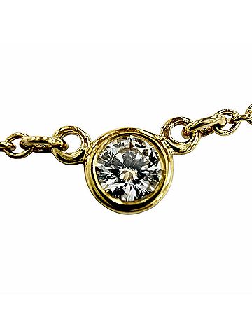 Tiffany & Co. TIFFANY&Co. Tiffany & Co. By the Yard Elsa Peretti 750 (YG) Necklace with 1 Diamond (approx. 0.03ct, 3.4mm diameter), Yellow Gold, Weight 1.7g, Women's. (view 2)