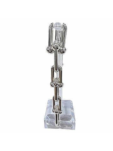 Tiffany & Co. TIFFANY&Co. Tiffany HardWear Graduated Link Earrings, AG925 Sterling Silver, Made in Italy, Weight: 22.9g, Women's. (view 2)