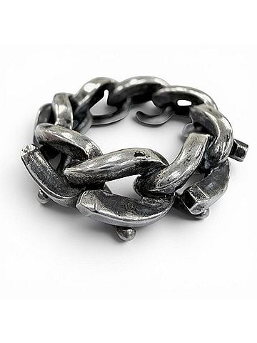 Tiffany & Co. TIFFANY&Co. Tiffany Forge Link Ring AG925 Current Model Oxidized Finish Silver 50 Weight 12.08g Women's (view 1)