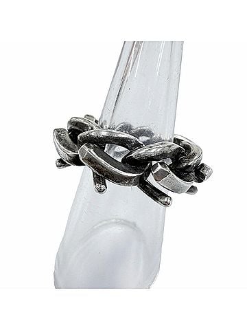 Tiffany & Co. TIFFANY&Co. Tiffany Forge Link Ring AG925 Current Model Oxidized Finish Silver 50 Weight 12.08g Women's (view 2)
