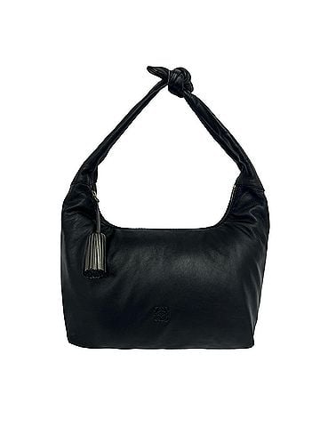 Loewe LOEWE Anagram Logo Leather Tassel Semi-One Shoulder Bag Mini Tote Black 51314 (view 1)