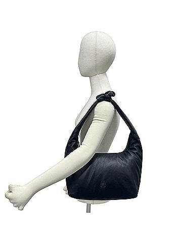 Loewe LOEWE Anagram Logo Leather Tassel Semi-One Shoulder Bag Mini Tote Black 51314 (view 2)