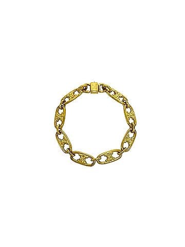 Céline CELINE Vintage Triomphe Logo GP Chain Bracelet, Gold, Item No. 12760 (view 1)