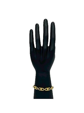 Céline CELINE Vintage Triomphe Logo GP Chain Bracelet, Gold, Item No. 12760 (view 2)