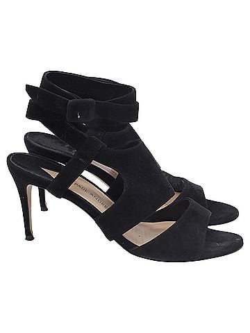 Paul Andrew Paul Andrew Strappy Sandal Heels in Black Suede (view 1)