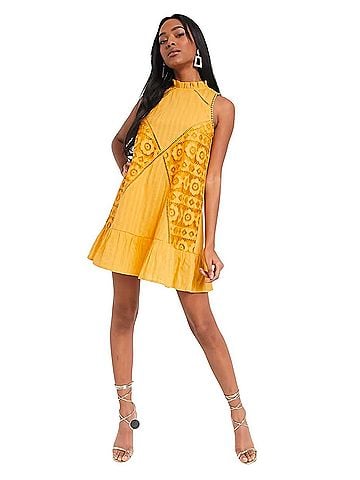 ASOS Lace Mini Peplum Hemline Dress Casual Dress (view 1)
