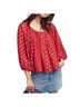 kopal 100% Cotton Floral Polka Dots Red White Long Sleeve T-Shirt Size XS - photo 1