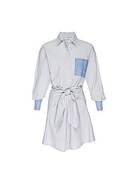 FRAME Denim Striped Wrap Tie Waist Shirtdress Casual Dress (view 1)