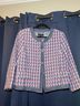 Talbots 65% Cotton 20% Polyester 13% Acrylic 2% Other 100% Linen Houndstooth Pink Blue Blazer Size L - photo 3