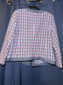 Talbots 65% Cotton 20% Polyester 13% Acrylic 2% Other 100% Linen Houndstooth Pink Blue Blazer Size L - photo 7