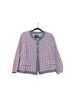 Talbots 65% Cotton 20% Polyester 13% Acrylic 2% Other 100% Linen Houndstooth Pink Blue Blazer Size L - photo 1