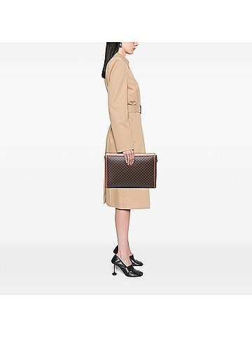 Céline Macadam Coated Canvas Clutch (view 2)