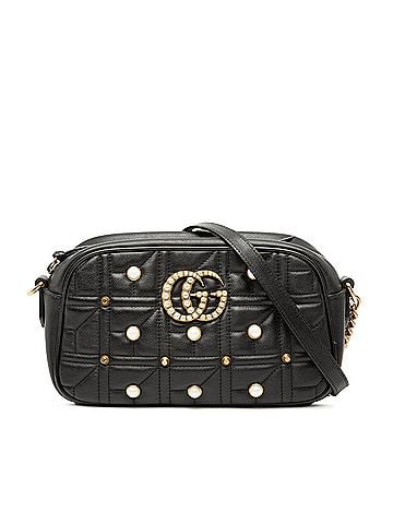 Gucci Small GG Marmont Matelasse Leather Pearl Studded Crossbody (view 1)