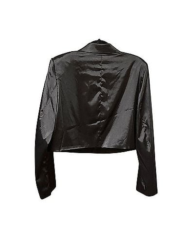 Divided by H&M Black Satin Blazer with Chain Accent Blazer (view 2)