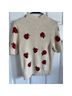 Anthropologie Print Ivory Red Multi Color Pullover Sweater Size M - photo 8