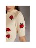 Anthropologie Print Ivory Red Multi Color Pullover Sweater Size M - photo 5