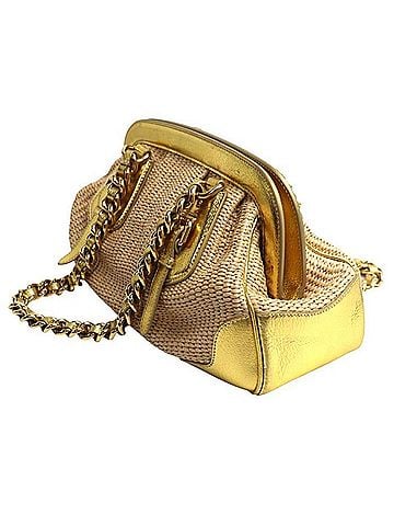Prada PRADA Straw Bag Handbag Beige Gold BR3692 Women's (view 2)