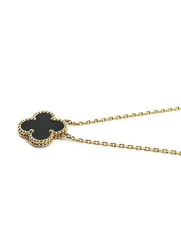 Van Cleef & Arpels Van Cleef & Arpels Vintage Alhambra Necklace in 18K Yellow Gold (VCARA45800), featuring onyx, 5.2g, size 37-42cm, for women. (view 2)