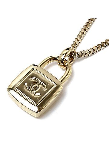 Chanel CHANEL Metal Padlock Long Pendant Necklace ABA342 43.0g ~82cm Women's (view 2)