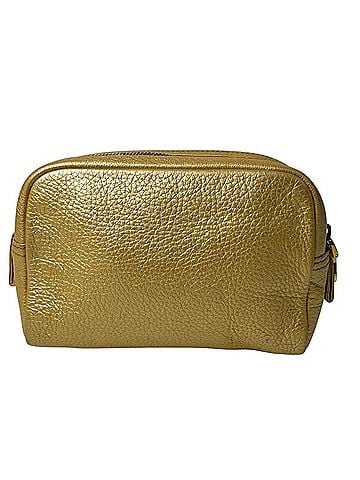 Loewe Loewe Heritage Gold Leather Cosmetic Pouch/Accessory Case for Women (view 2)