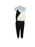 Parker 100% Polyester Color Block Black White Jumpsuit Size S - photo 3