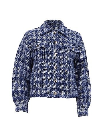 Sandro Sandro Balthazar Houndstooth Jacket in Blue in Cotton (view 1)