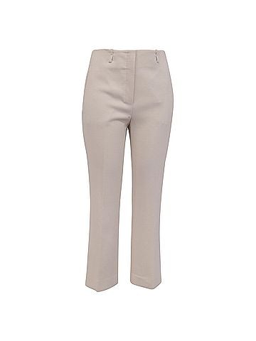 Theory  Theory High-Waisted Straight-Leg Trousers in Beige Polyester (view 1)