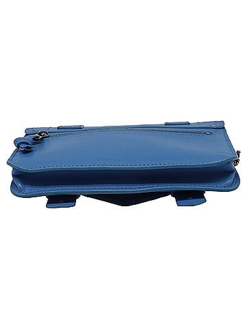 Proenza Schouler Proenza Schouler Large PS1 Wallet on Chain in Blue Leather (view 2)