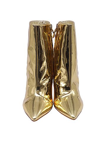 Sophia Webster  Sophia Webster Heavenly Pointed-Toe Ankle Boots in Metallic Gold Leather (view 2)
