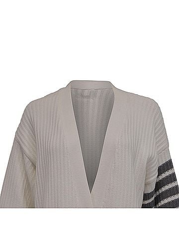 Thom Browne Thom Browne Stripe Oversized Cardigan in White Cotton (view 2)