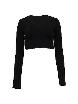 Givenchy  Givenchy Long Sleeve Crop Top in Black Viscose (view 1)