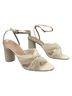 Loeffler Randall 100% Polyester 100% Leather Plaid White Sandals Size 10 - photo 1