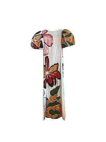 Anthropologie Puff Sleeve A-Line Maxi Dress Active Dress (view 2)