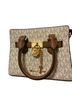 Michael Kors Print Brown Ivory Leather Satchel One size - photo 1