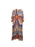 Bel Kazan 100% Rayon Floral Orange Blue Kimono One size - photo 2