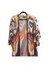 Bel Kazan 100% Rayon Floral Orange Blue Kimono One size - photo 6