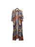 Bel Kazan 100% Rayon Floral Orange Blue Kimono One size - photo 1
