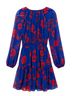 Guess Floral Blue Red Casual Dress Size 0 - photo 2