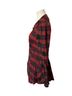 Free People Plaid Red Black Multi Color Long Sleeve Button-Down Shirt Size S - photo 4