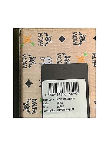MCM Women's Beige Visetos Coated Canvas Zip Around Rabbit Wallet (view 2)