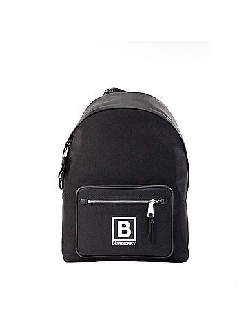 Burberry Abbeydale Branded Stamp Black Nylon Backpack (view 1)