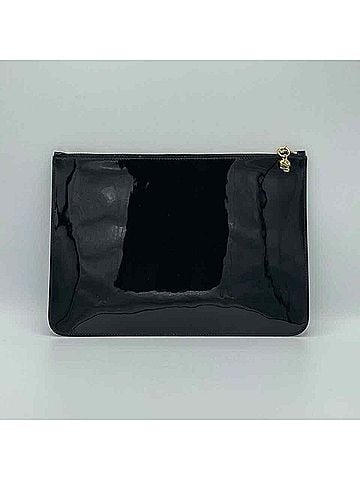 Alexander McQueen Women's Dark Navy Patent Leather Skull Large Pouch (view 2)