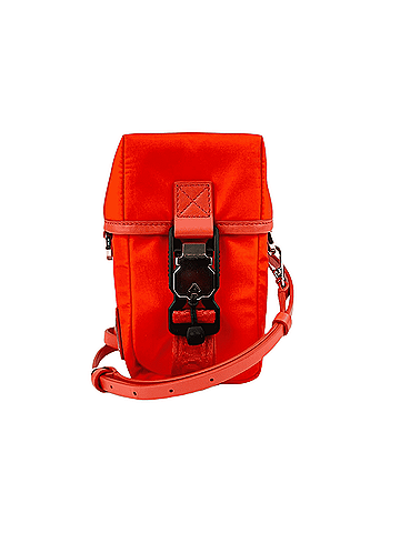 MCM Orange Red Nylon Mini Flap Pouch Shoulder Waist Bag (view 1)