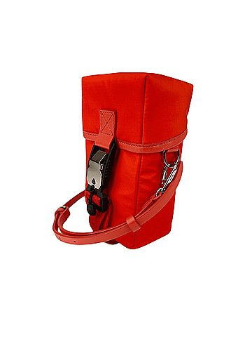 MCM Orange Red Nylon Mini Flap Pouch Shoulder Waist Bag (view 2)