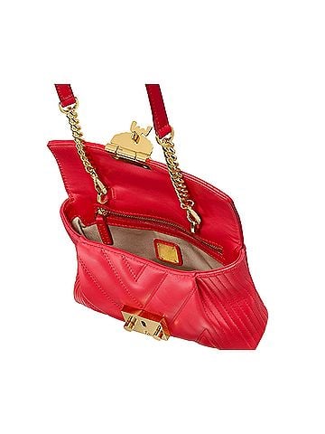 MCM Women's Patricia Red Quilted Leather Crossbody Belt Bag (view 2)