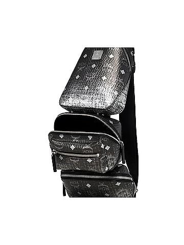 MCM Black Silver Gradien Visetos Trey 4-in-1 Sling Crossbody Belt Bag (view 2)